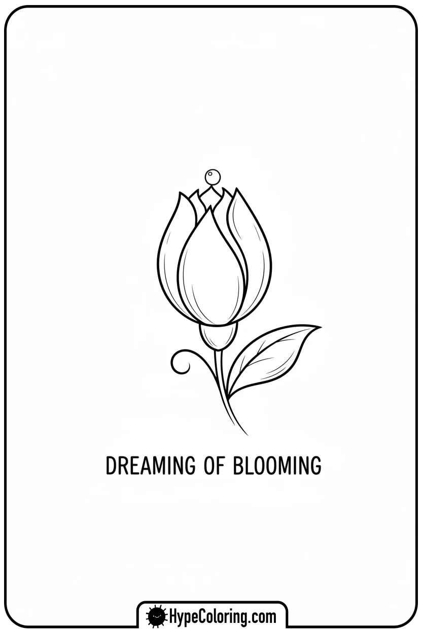sleeping-flower-bud - flower coloring sheets