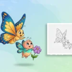 a-small-round-baby-butterfly - butterfly coloring sheet