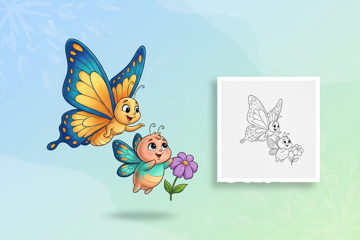 a-small-round-baby-butterfly - butterfly coloring sheet