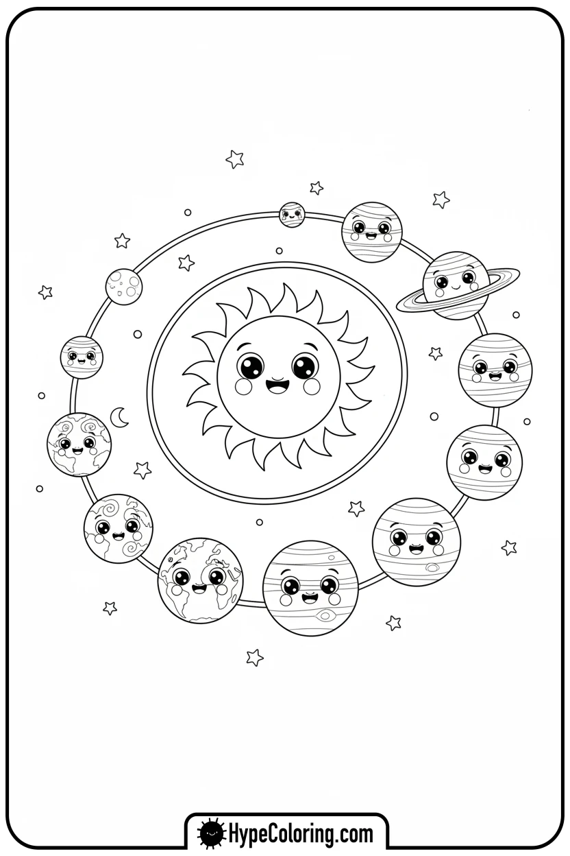 solar-system-parade - space coloring pages
