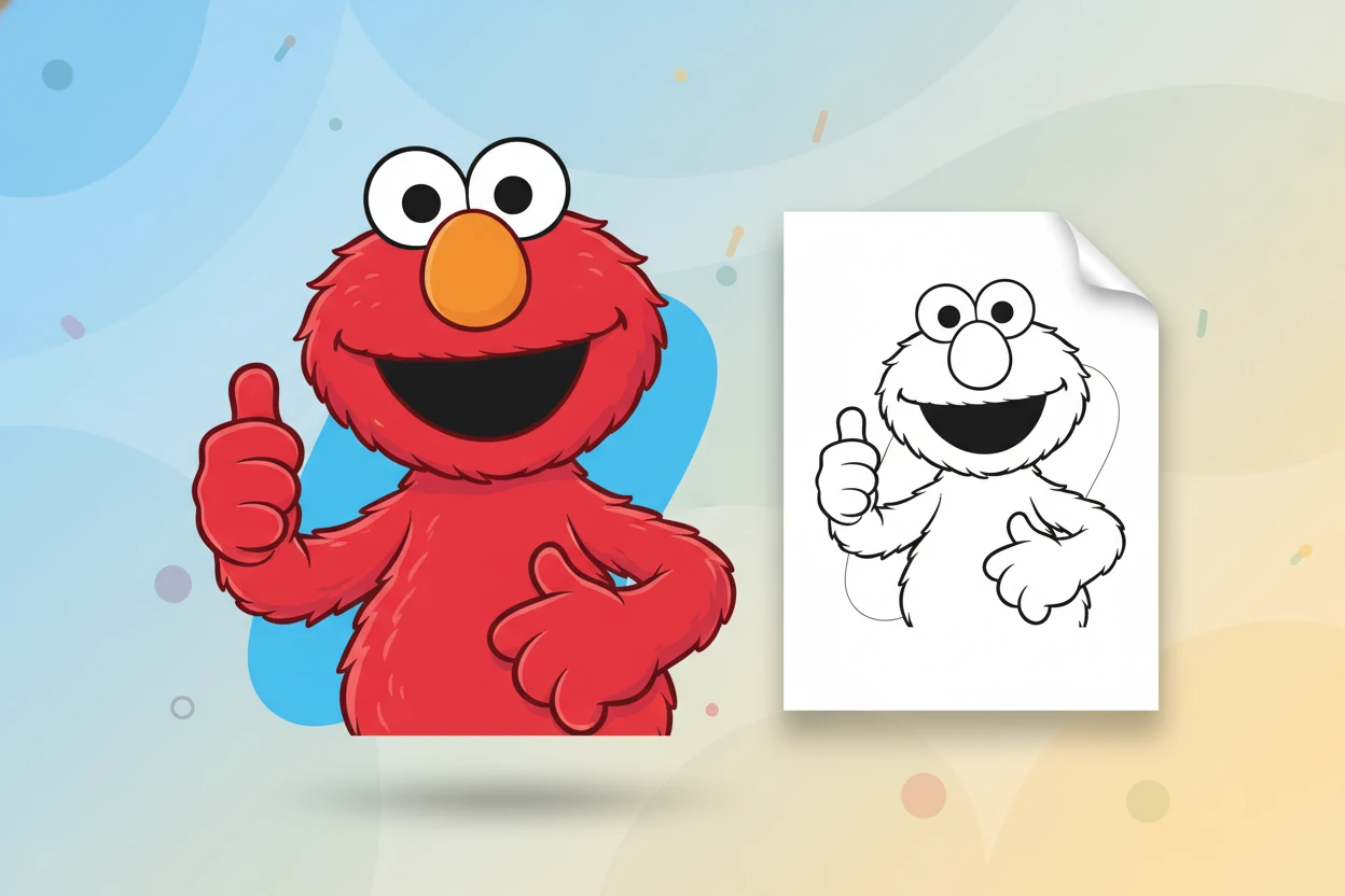 elmo-standing-confidently-one-arm - elmo coloring pages