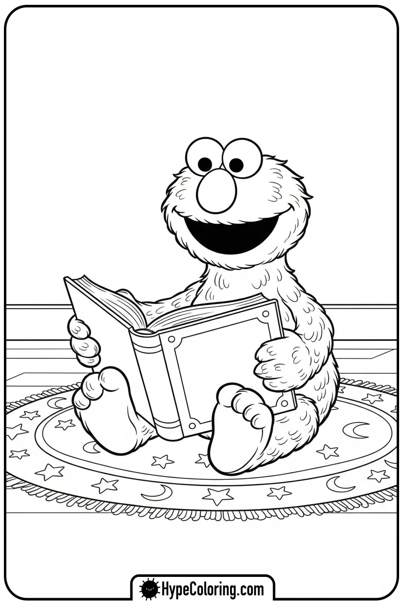 elmo-reading-a-storybook - elmo coloring pages