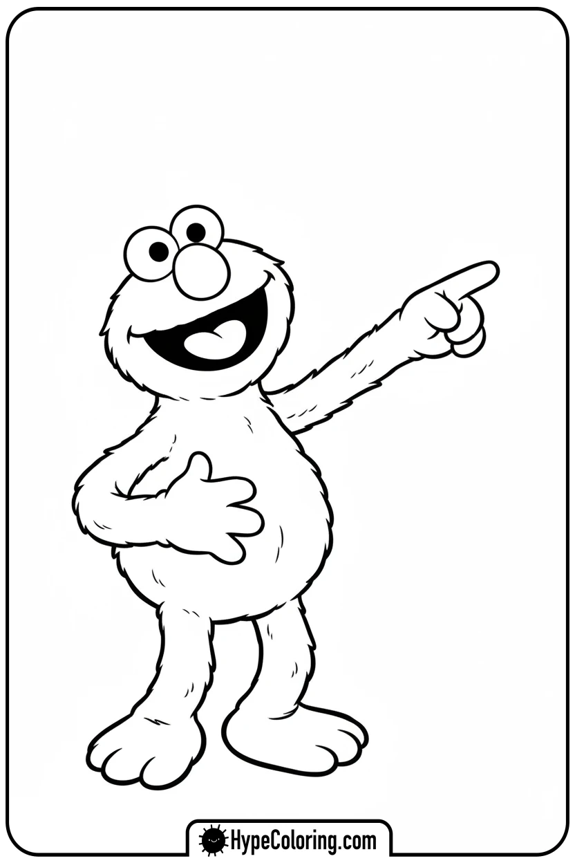 elmo-giggling-and-pointing - elmo coloring pages