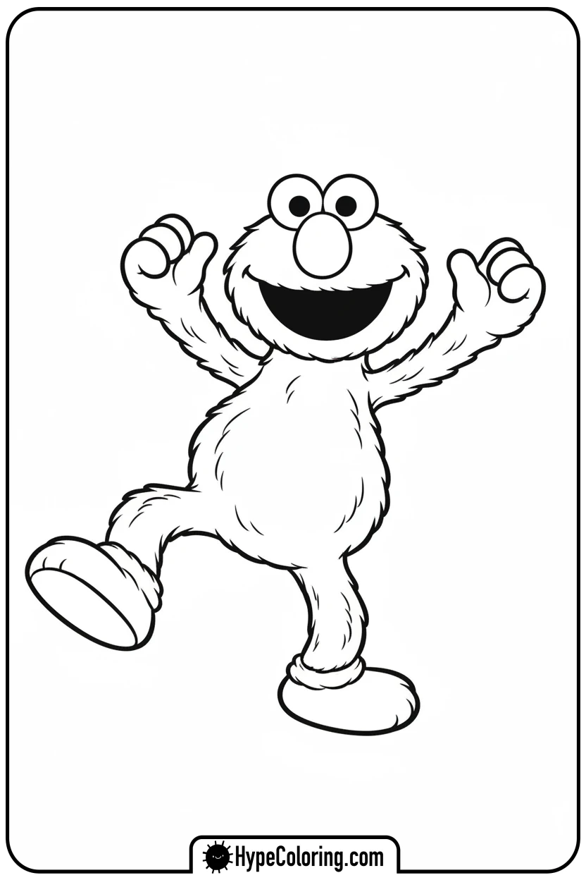 elmo-dancing-happily - elmo coloring pages