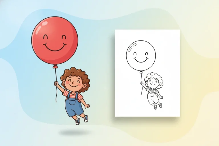 character-holding-a-giant-spherical - bold and easy coloring pages