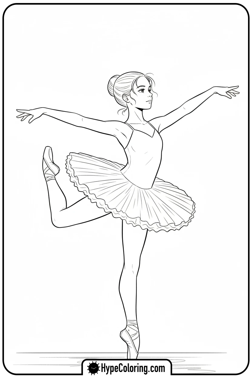 ballerina-girl-dancing - girl coloring pages