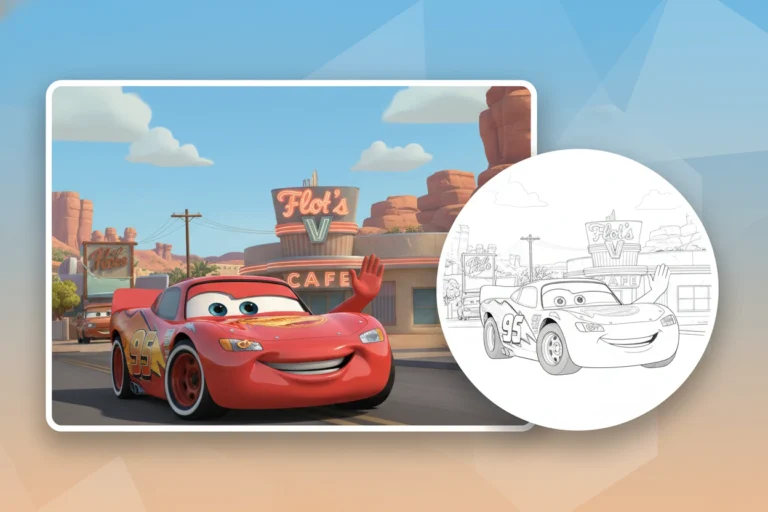 lightning-mcqueen-slowly-driving-down - lightning mcqueen coloring pages