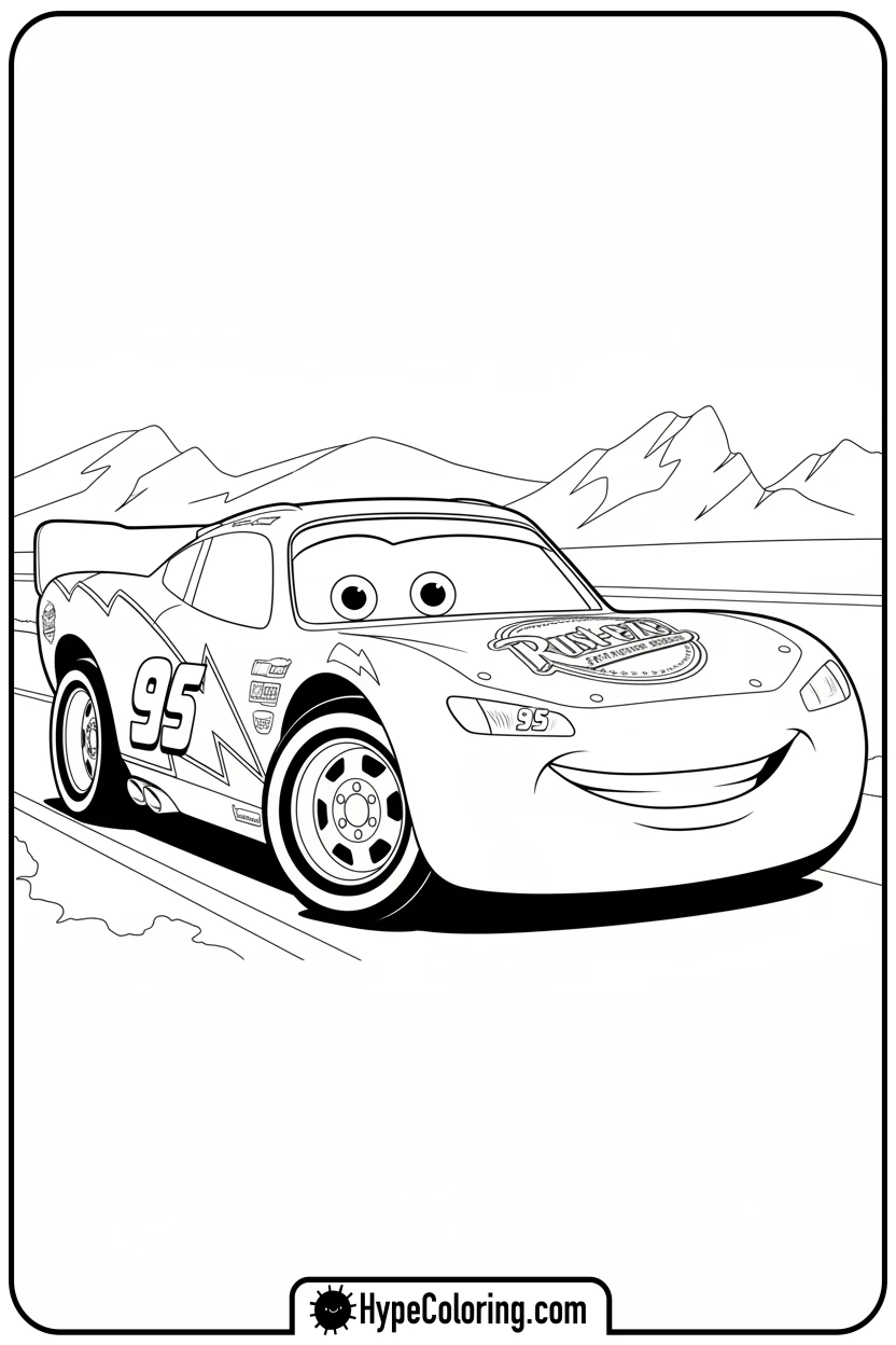 lightning-mcqueen-smiling-confidently - lightning mcqueen coloring pages