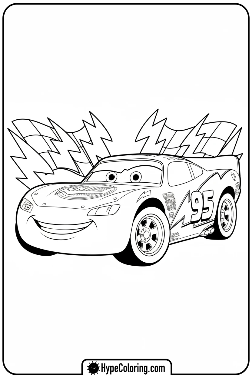 lightning-mcqueen-showing-tire - lightning mcqueen coloring pages
