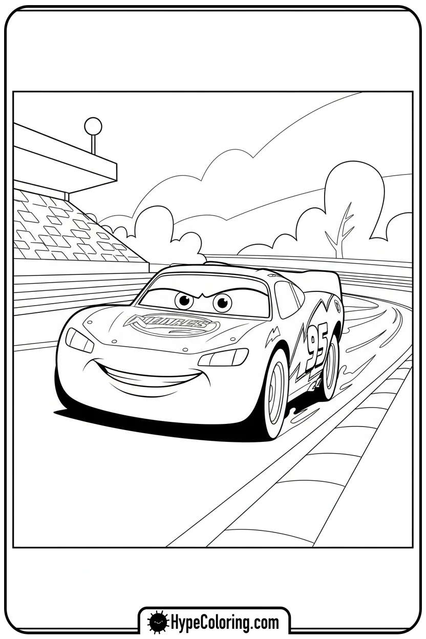lightning-mcqueen-racing-fast - cars lightning mcqueen coloring pages