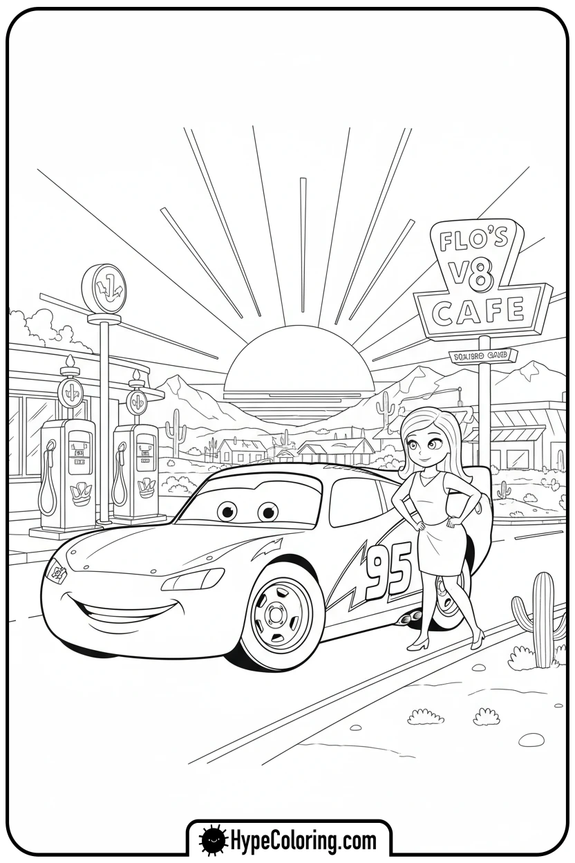 lightning-mcqueen-with-sally - cars lightning mcqueen coloring pages