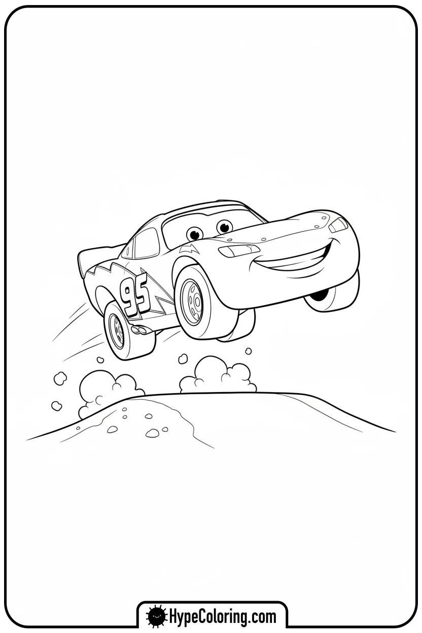 lightning-mcqueen-jumping-ramp - cars lightning mcqueen coloring pages