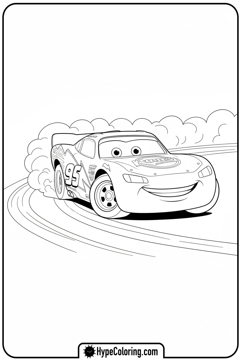 lightning-mcqueen-drifting - cars lightning mcqueen coloring pages