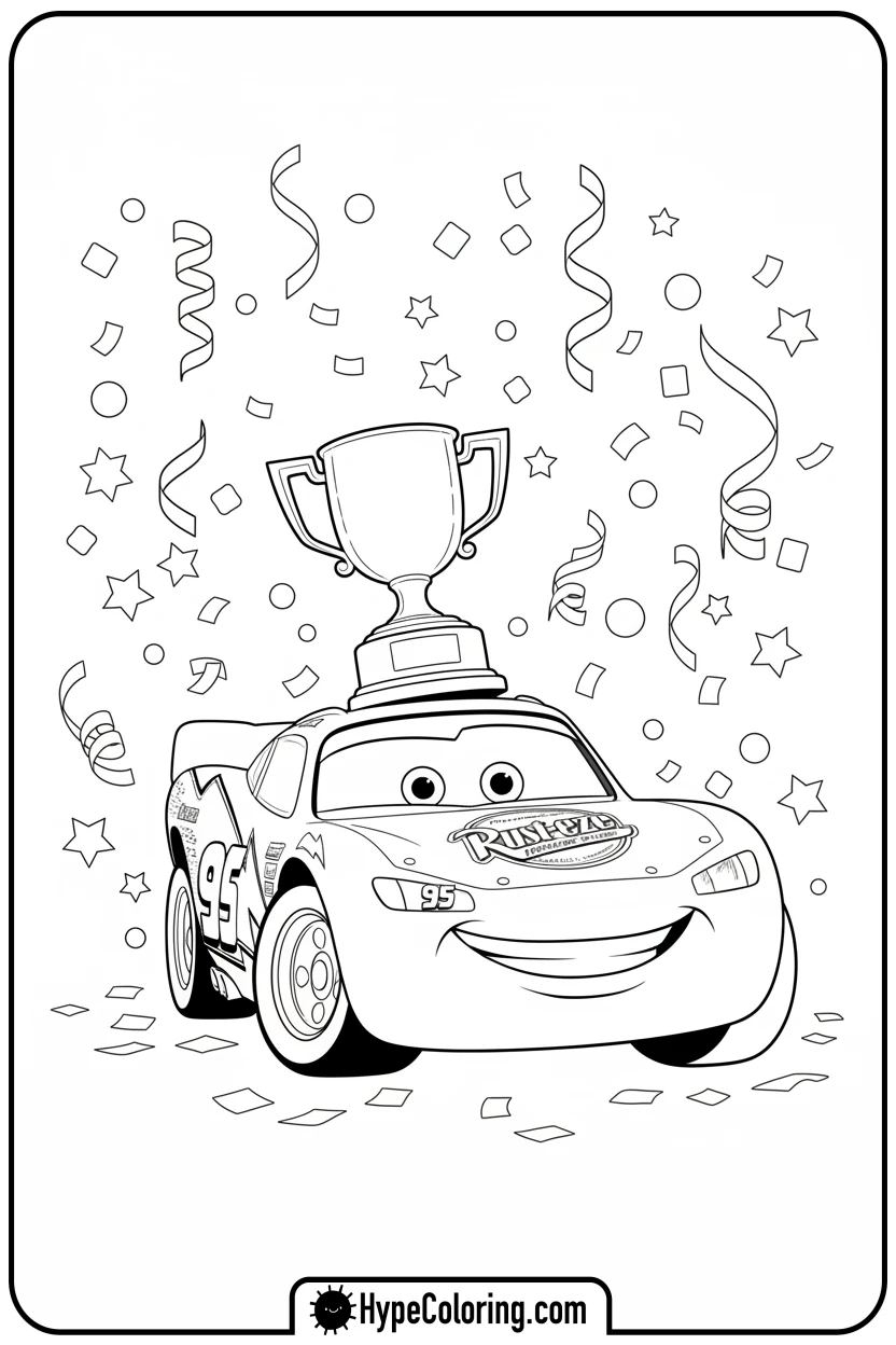 lightning-mcqueen-with-piston-cup - cars lightning mcqueen coloring pages