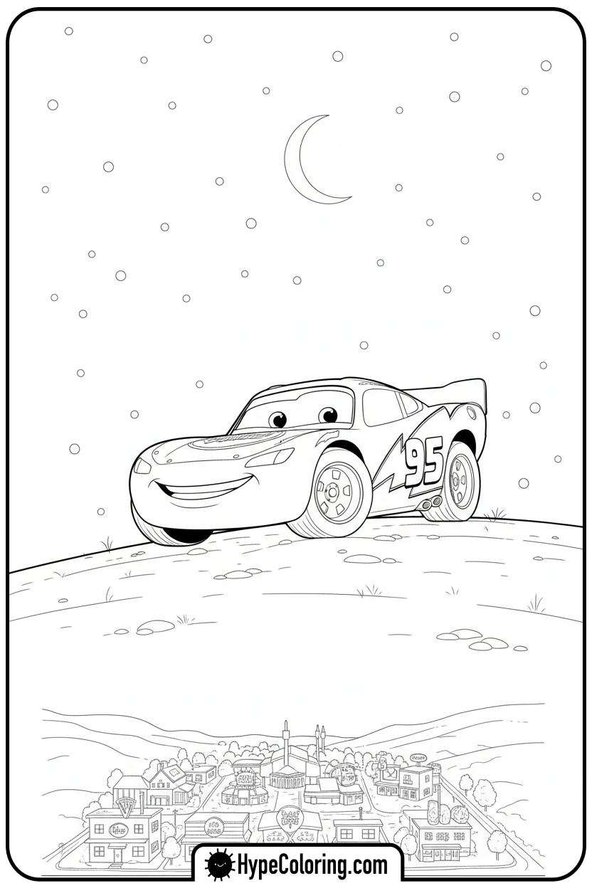 lightning-mcqueen-star-gazing - cars lightning mcqueen coloring pages