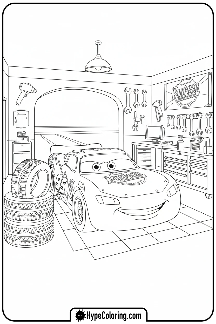 lightning-mcqueen-ready-to-race - cars lightning mcqueen coloring pages