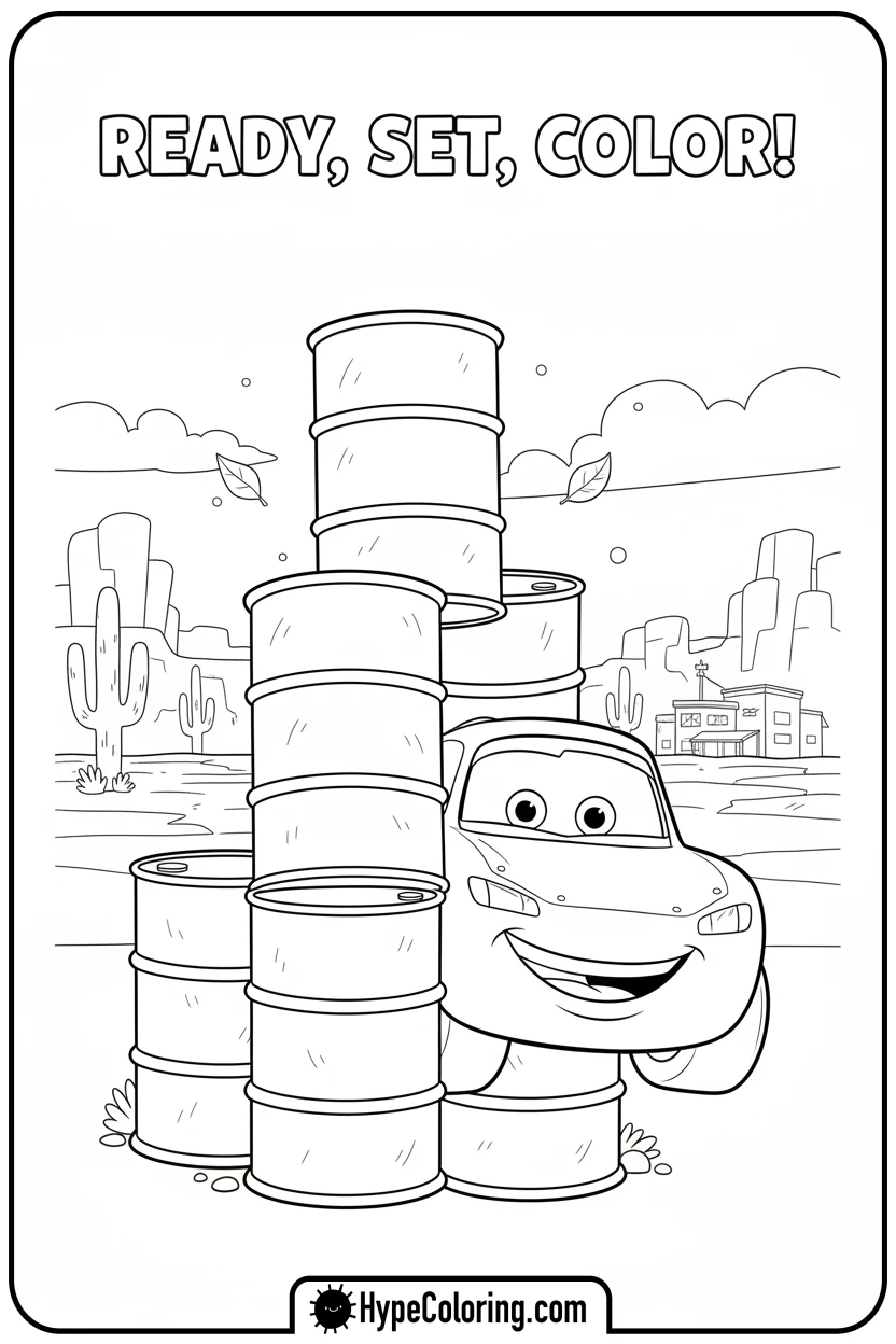 lightning-mcqueen-playing-hide-and-seek - cars lightning mcqueen coloring pages