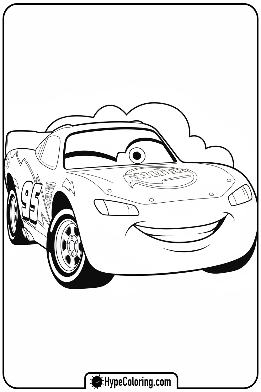 mcqueen-winking-face - mcqueen coloring pages