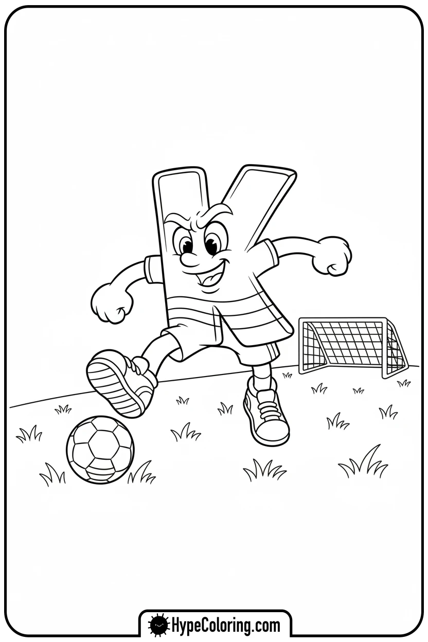 letter-k-kicking-ball - alphabet letters printable