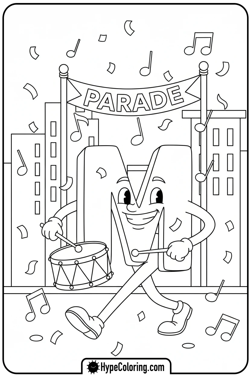 letter-m-marching-drum - alphabet letters printable