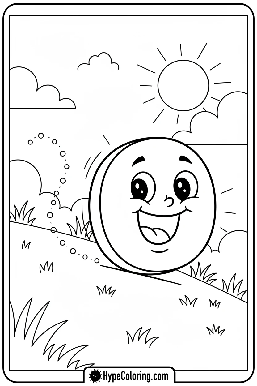 letter-o-rolling-down-hill - alphabet letters printable