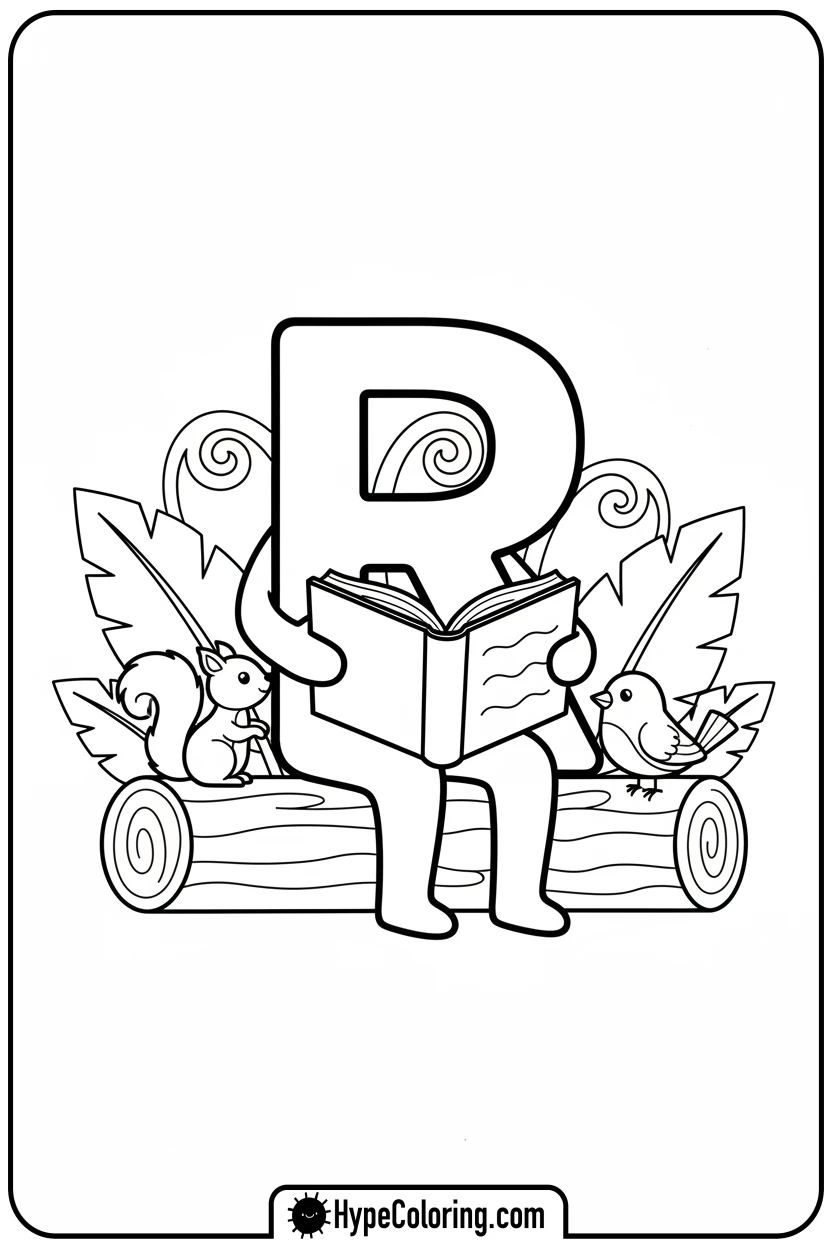 letter-r-reading-to-animals - alphabet letters printable