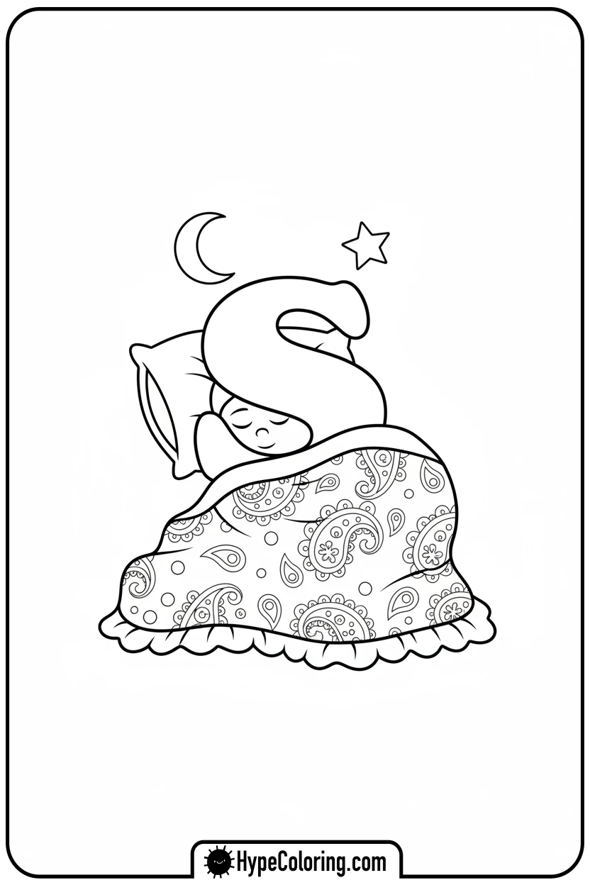 letter-s-sleeping - alphabet letters printable