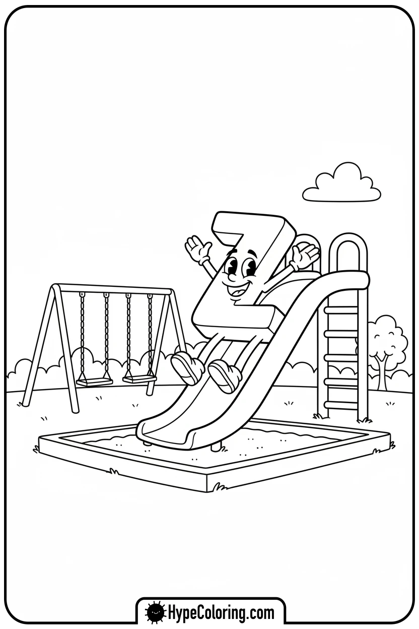 letter-z-on-a-slide - alphabet letters printable