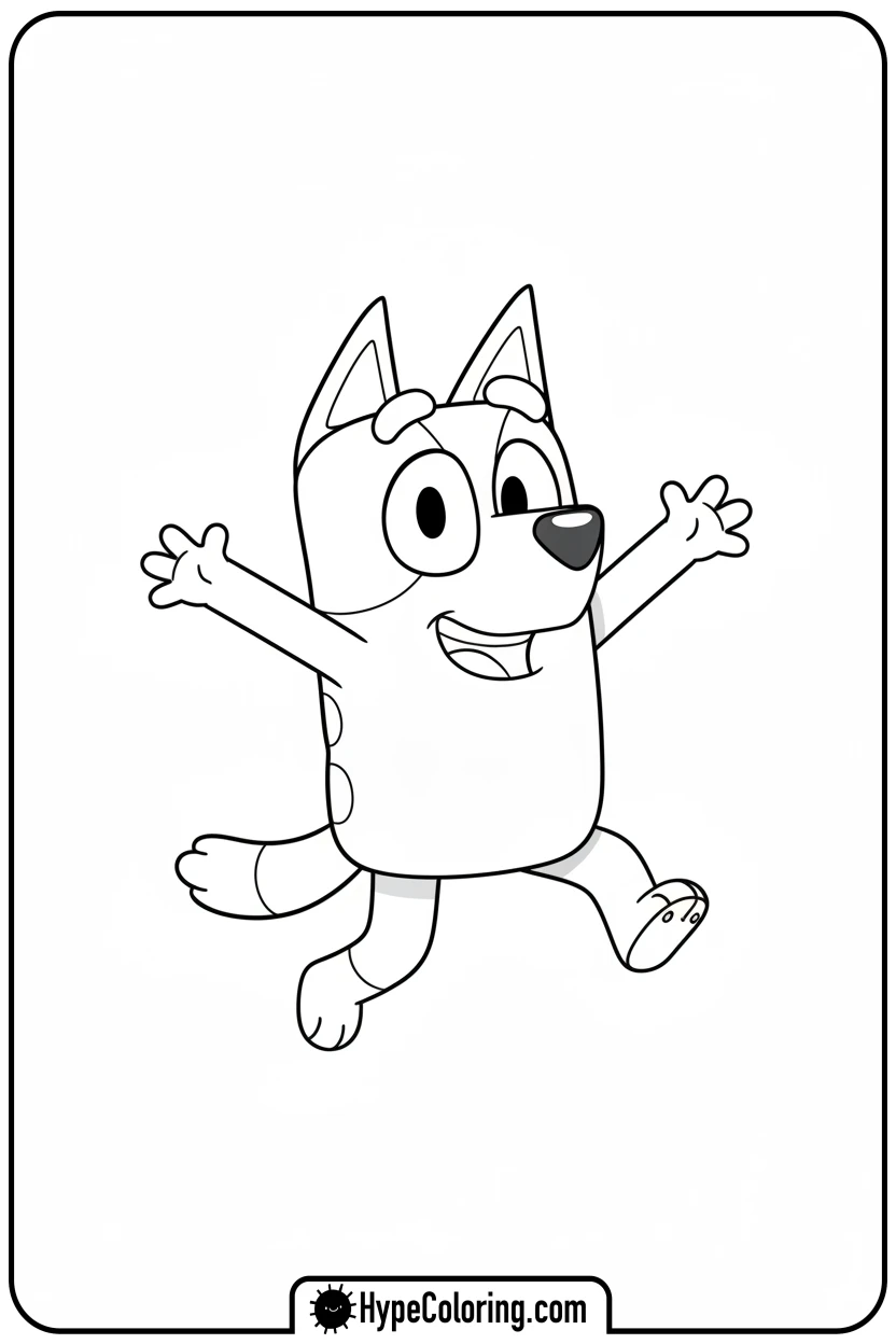 bluey-jumping-happily - bluey coloring page