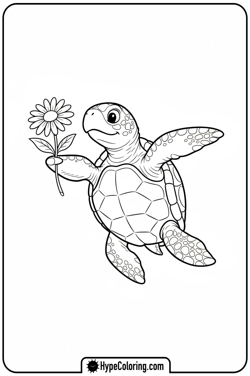 turtle-dancing-with-daisy - turtle coloring pages​