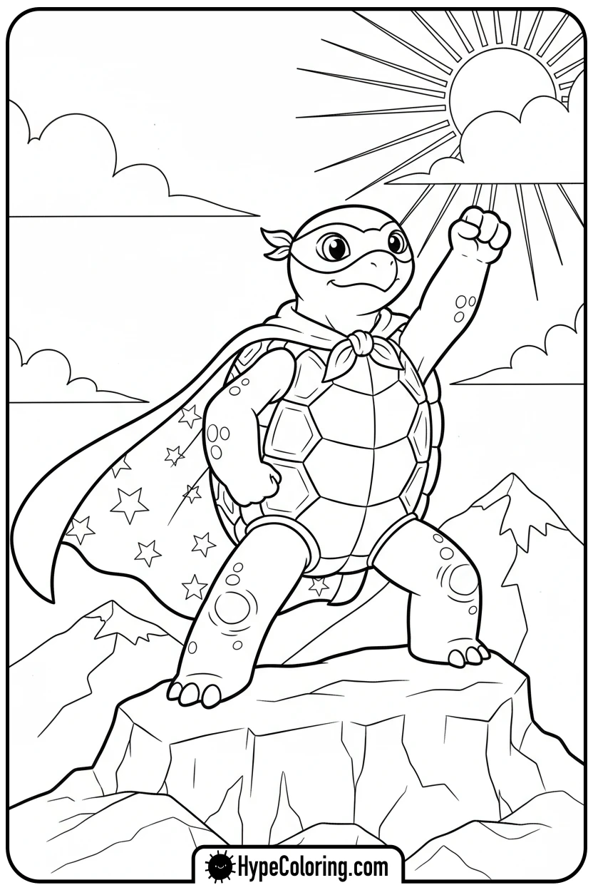 superhero-turtle - turtle coloring pages​