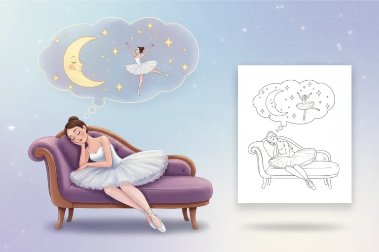a-sleeping-ballerina-dreaming-peacefully - ballerina coloring pages​