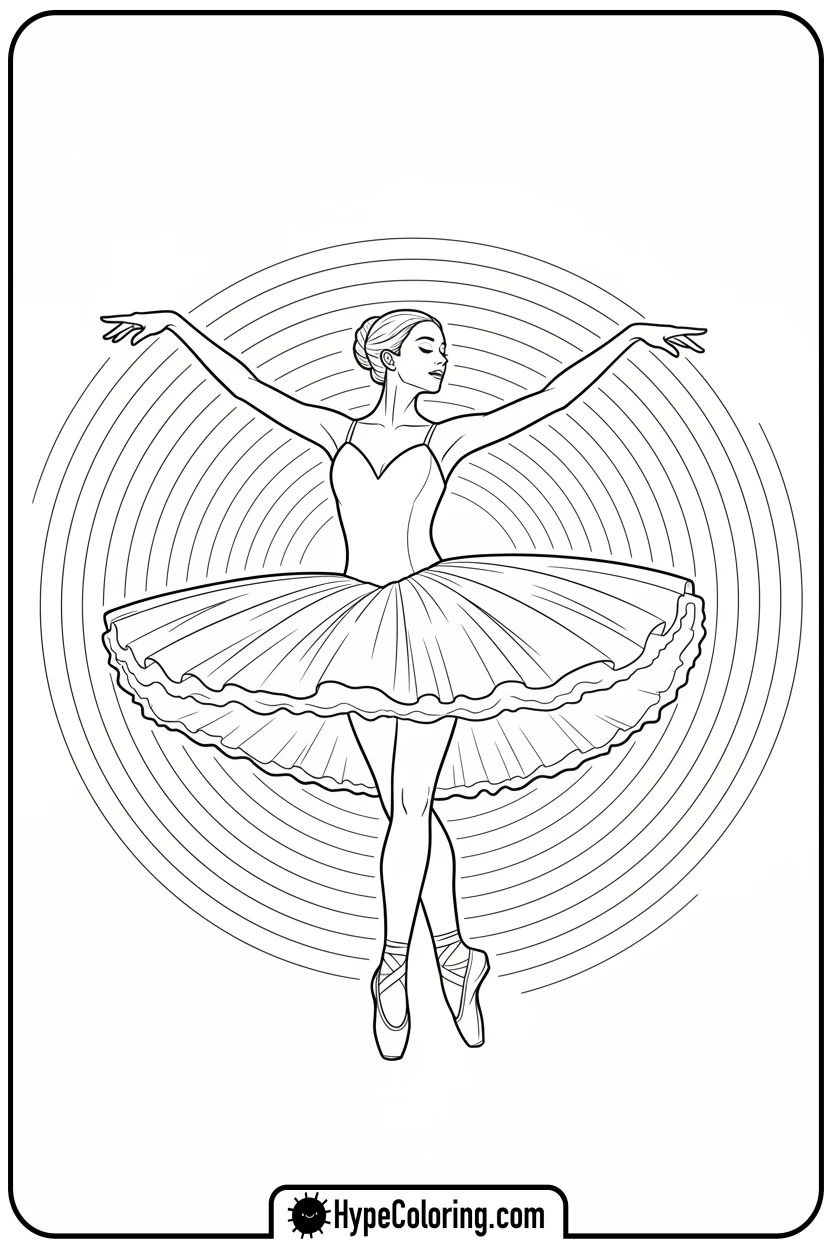 ballerina-spinning-in-pirouette - ballerina coloring pages​