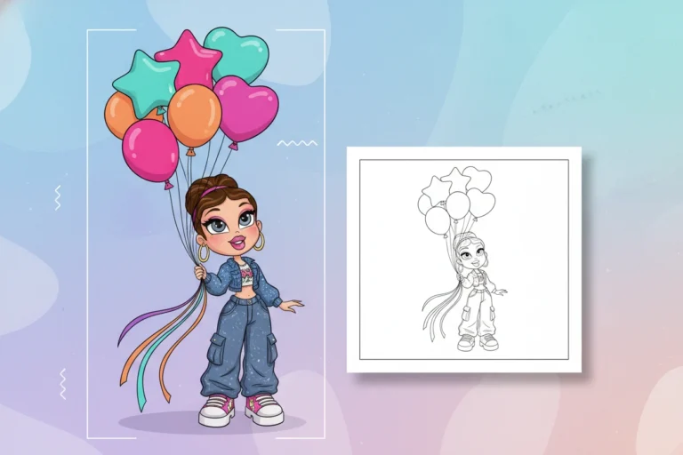 a-bratz-character-holding-a - bratz coloring pages