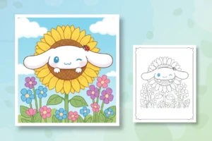 cinnamoroll-peeking-playfully-from-behind - cinnamoroll coloring pages