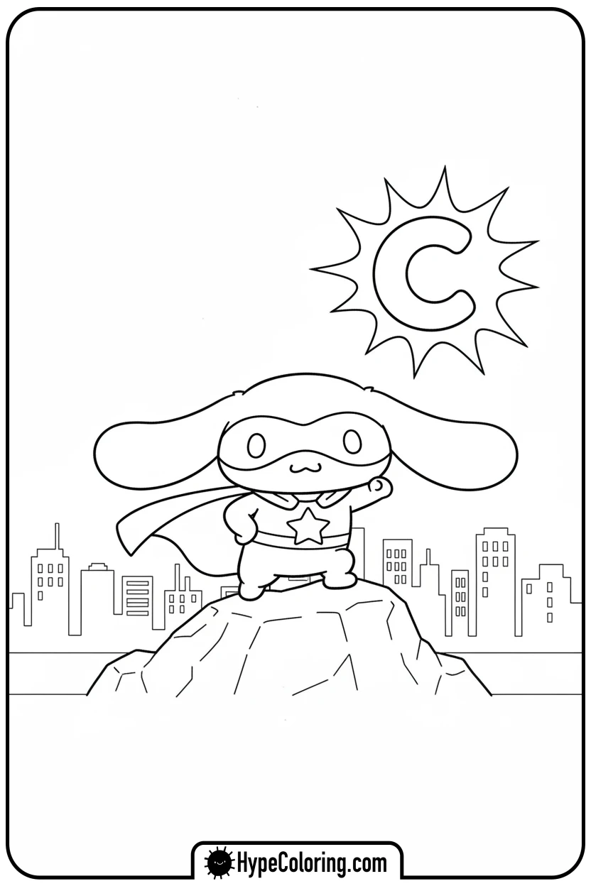 cinnamoroll-superhero-pose - cinnamoroll coloring pages