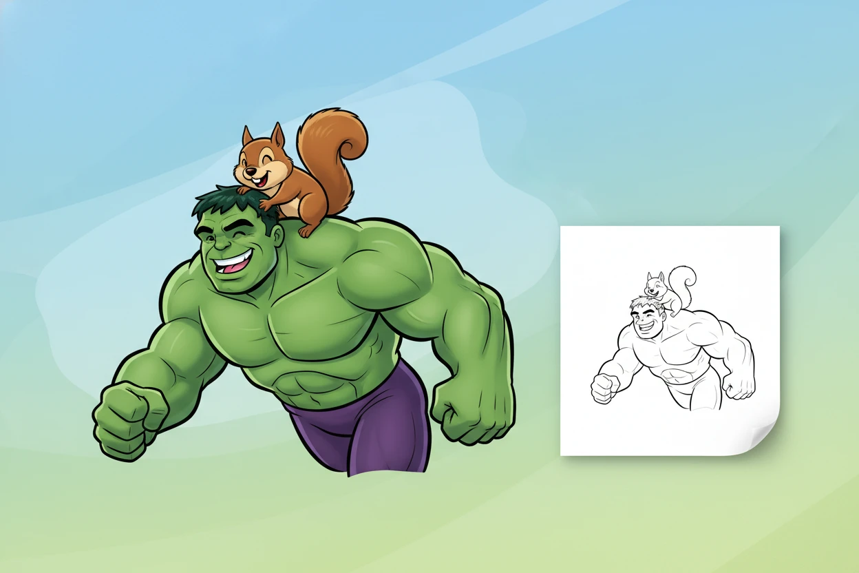 hulk-giving-a-cheerful-piggyback - hulk coloring pages​