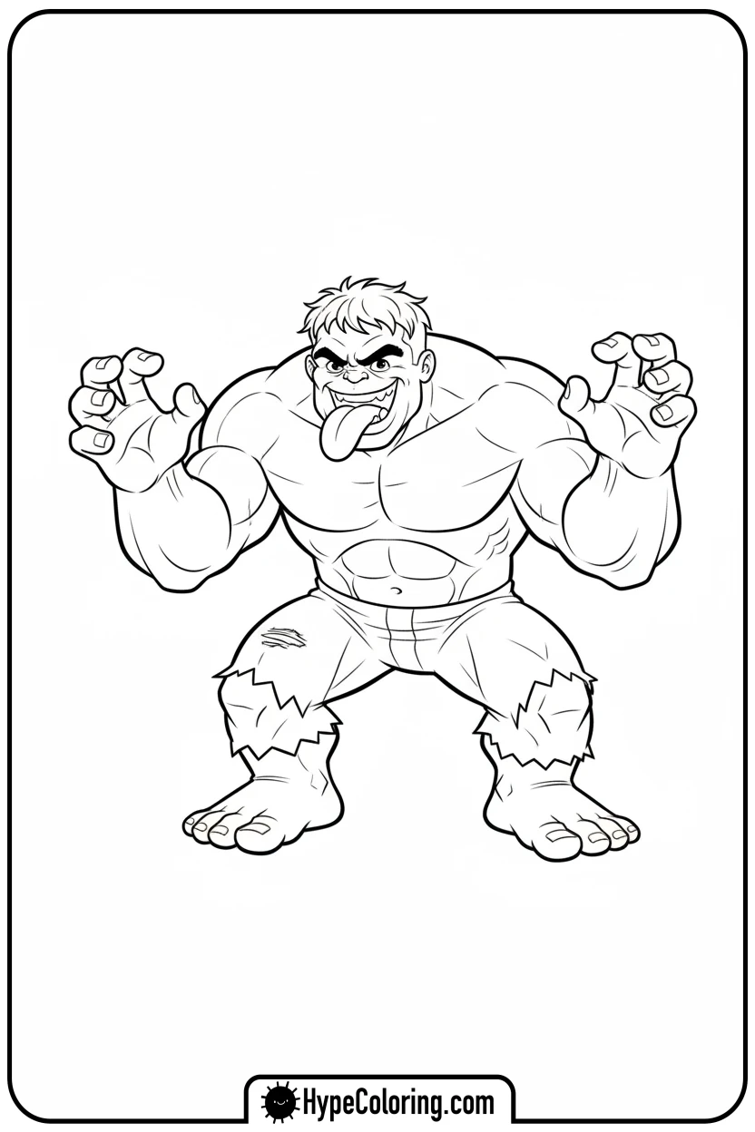 hulk-making-funny-face - hulk coloring pages​