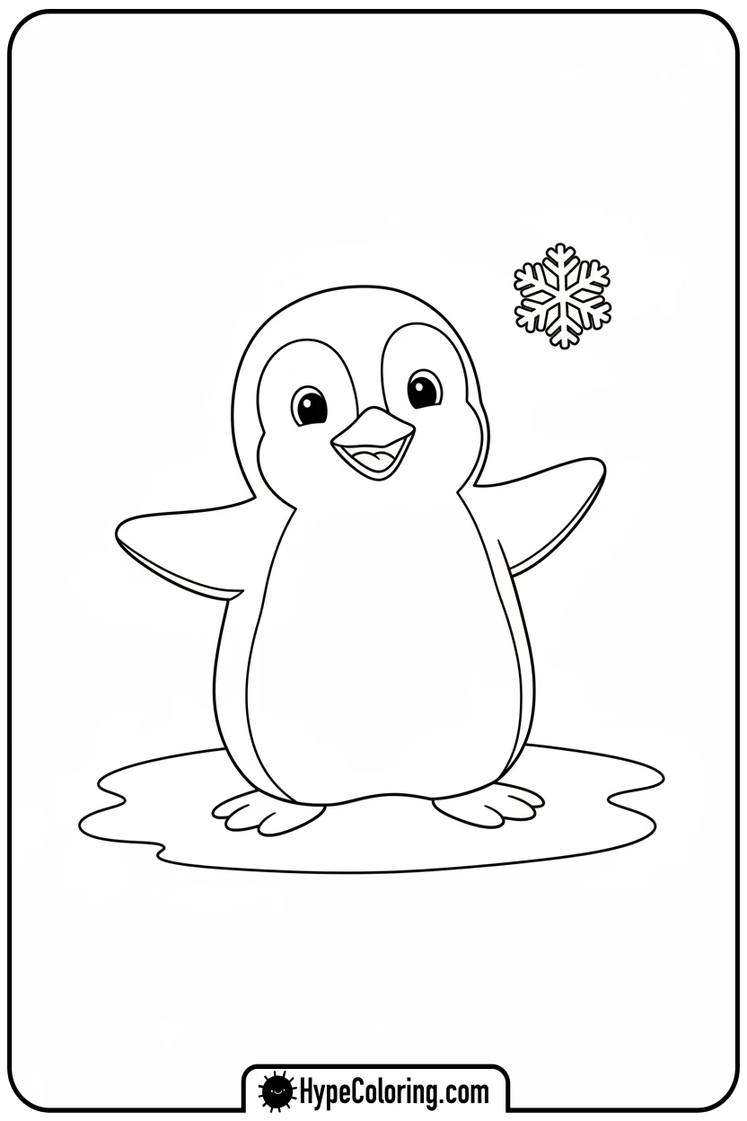 cheerful-penguin-standing - penguin coloring pages