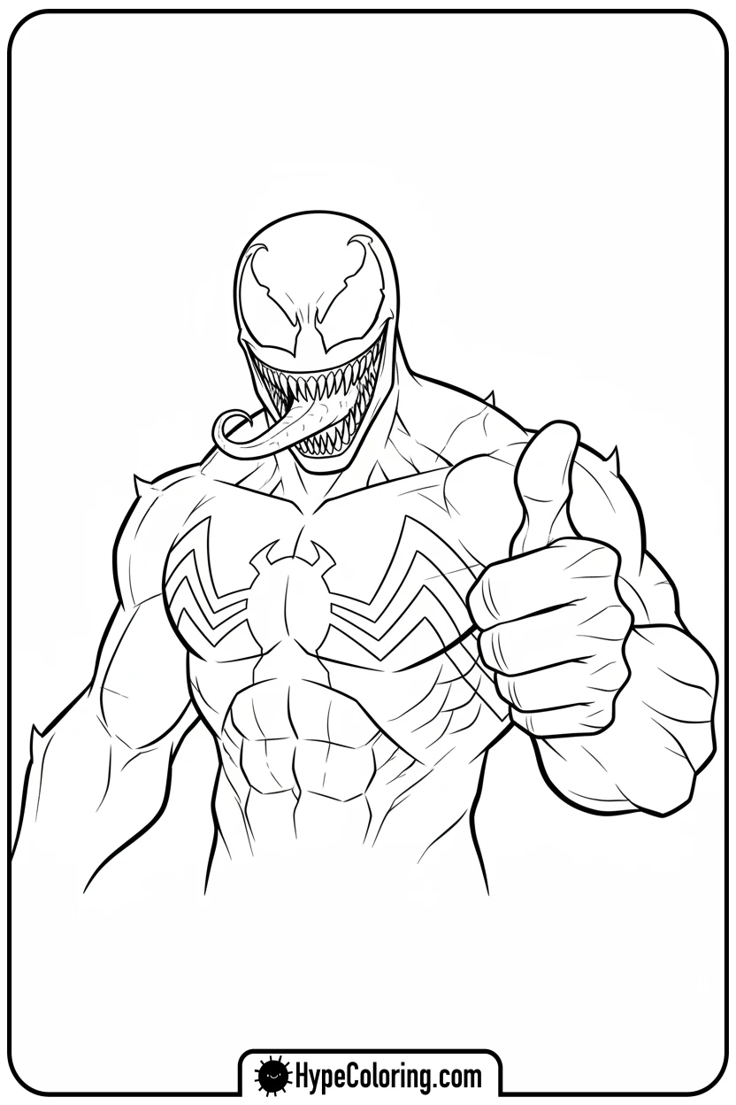 Click to download PDF venom-giving-thumbs-up - venom coloring pages