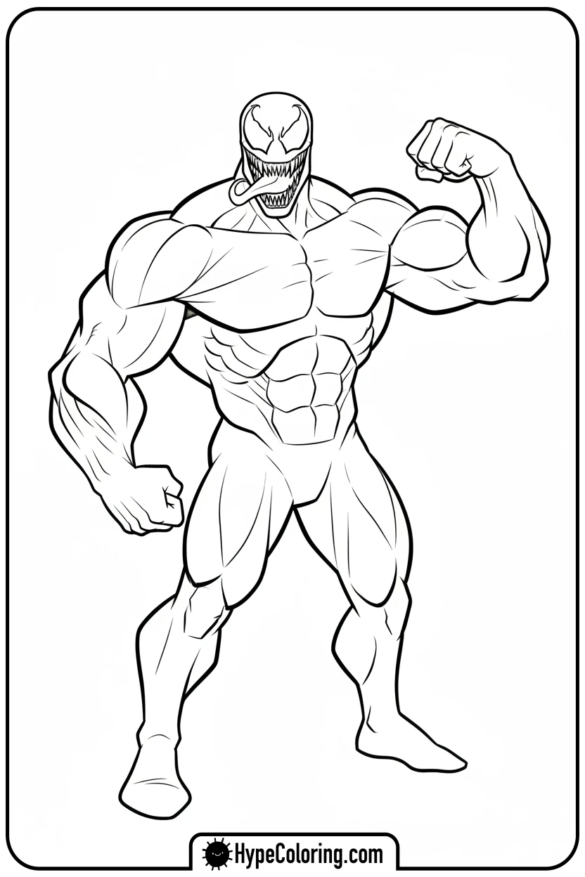 Click to download PDF venom-flexing-bicep - venom coloring pages