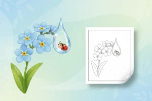 a-gentle-forget-me-not-offering-a - flower coloring pages for adults