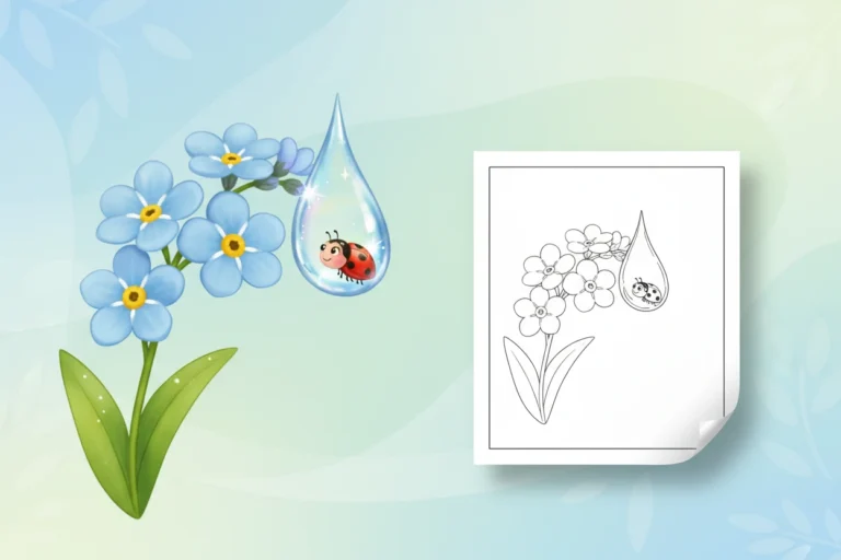 a-gentle-forget-me-not-offering-a - flower coloring pages for adults
