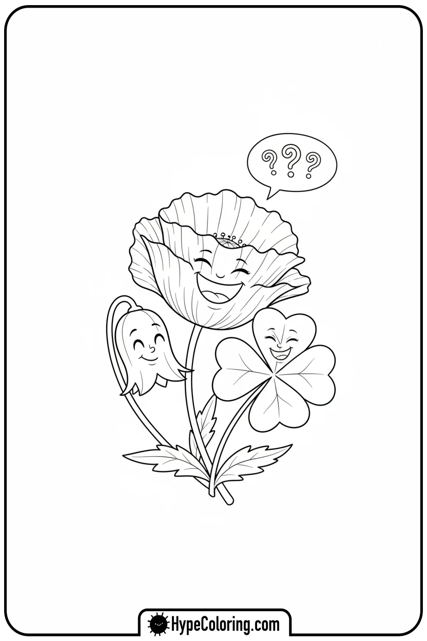 wildflowers-sharing-a-secret - flower coloring pages for adults