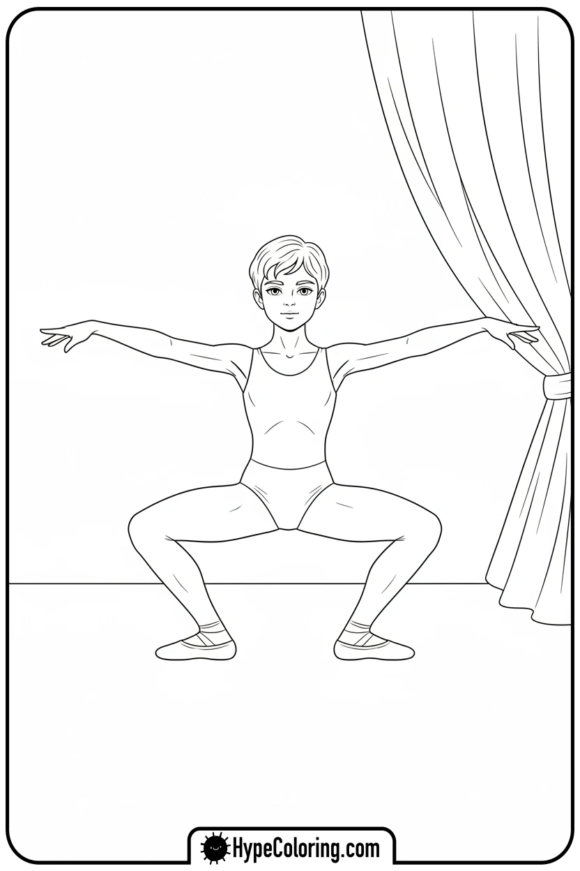 Click to download PDF boy-ballerina-doing-pli - ballet coloring pages