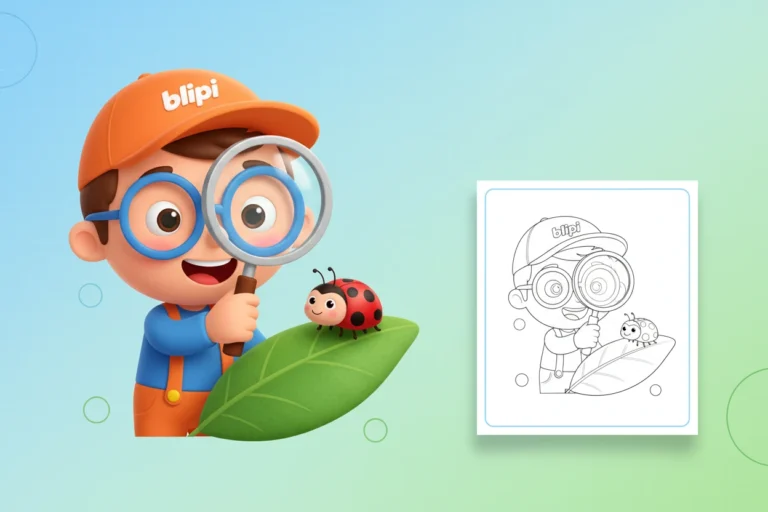 blippi-peeking-out-from-behind - blippi coloring pages