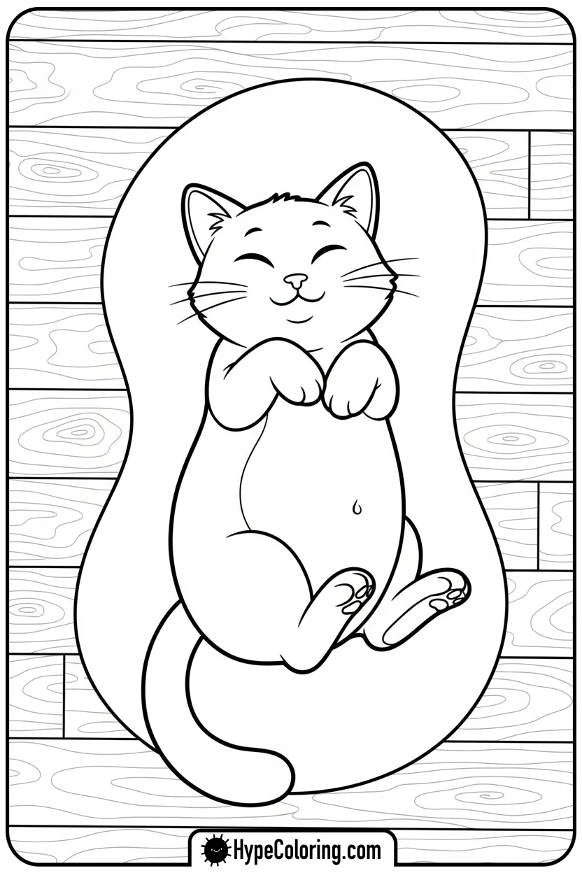 Click to download PDF catnap-napping-in-sunbeam - catnap coloring page