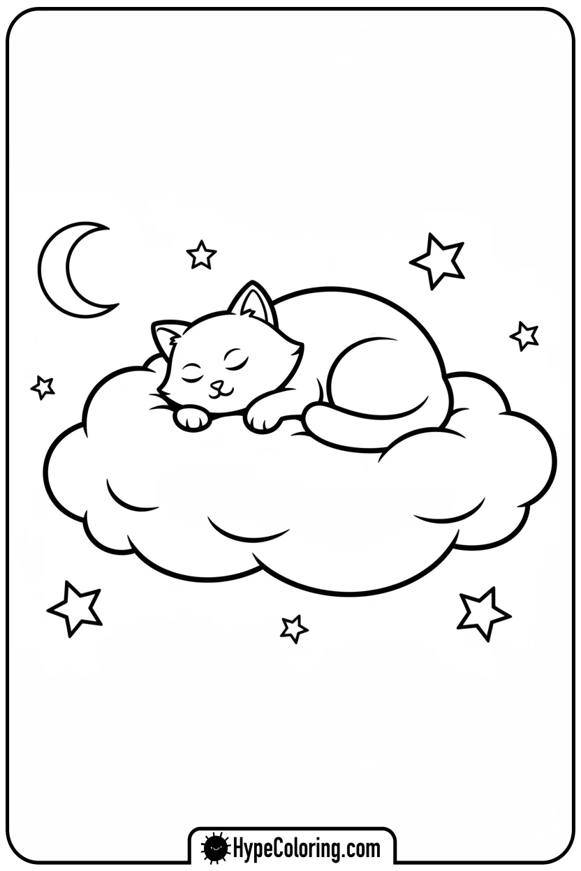 Click to download PDF catnap-sleeping-on-cloud - catnap coloring page
