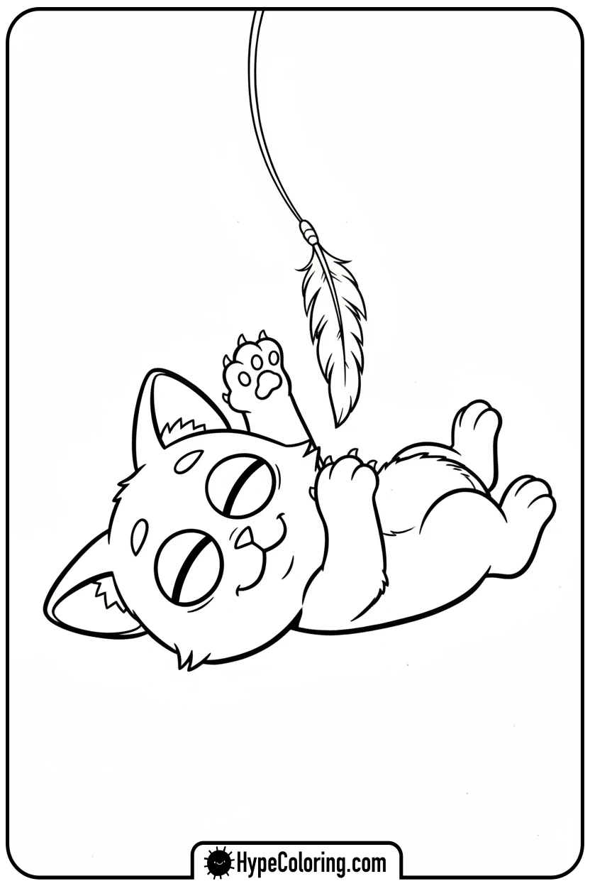 Click to download PDF catnap-batting-toy-sleepily - catnap coloring page