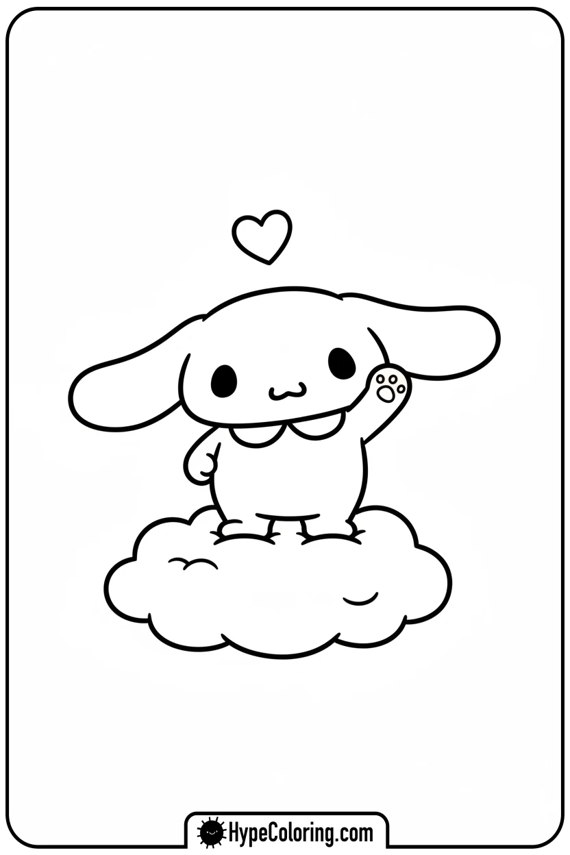 cinnamonroll-waving-cheerfully-from-cloud - cinnamon roll coloring pages